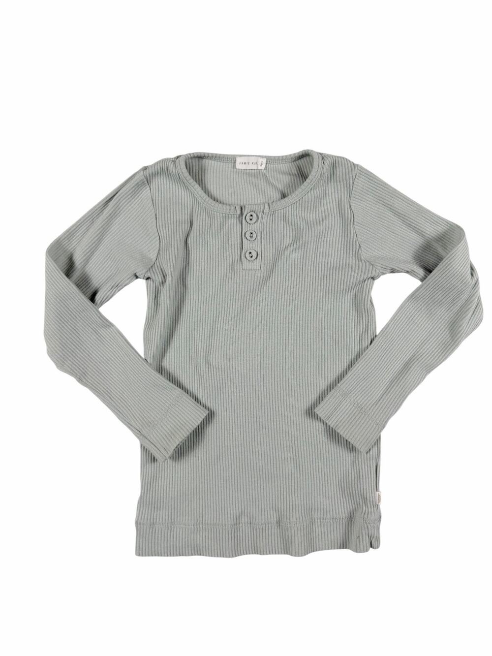 Jamie Kay Organic Cotton Modal Long Sleeve Henley Top Sage Green 5